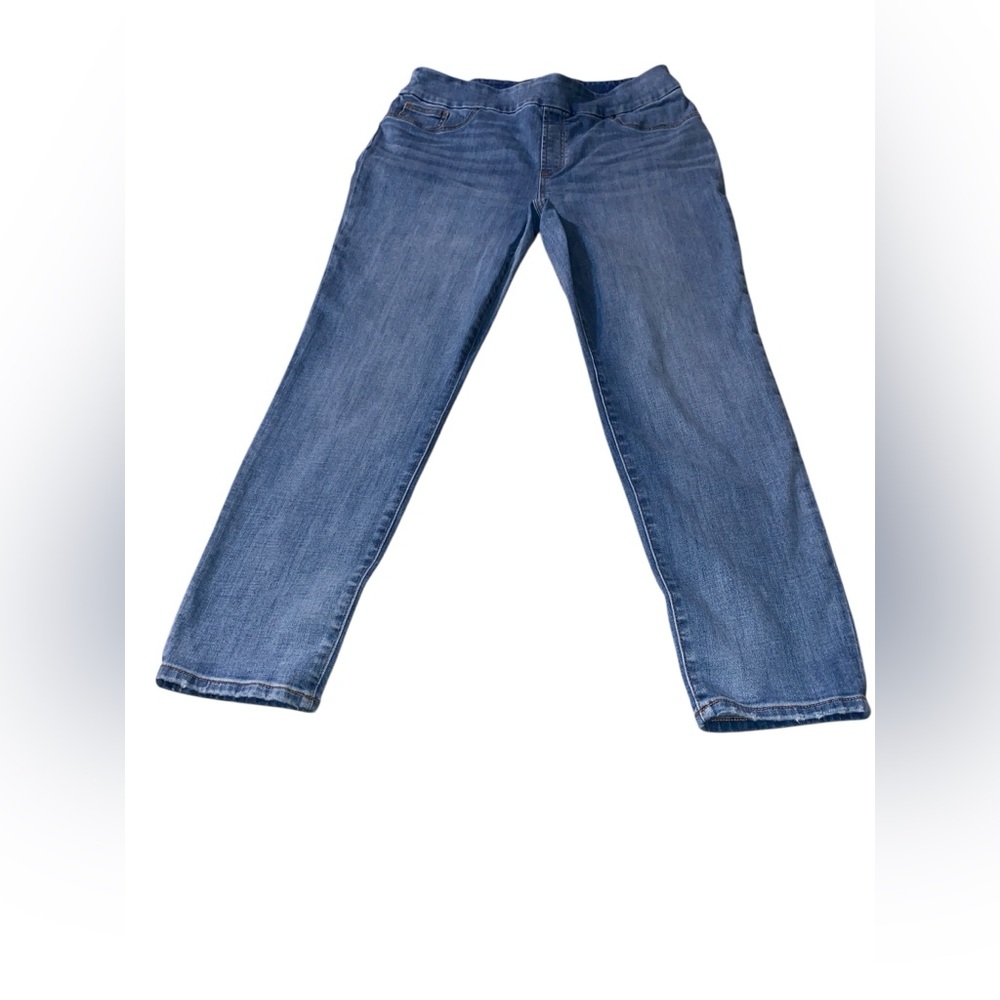 CHICO'S Jegging Size 1.5R (10R) Stretch Denim Straight Ankle Crop Elastic Waist